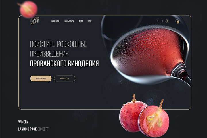 Дизайн лендинга для винодельни "Le Vin Noble"