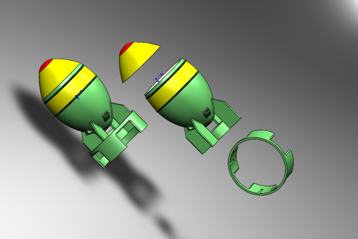 Заготовка ночника в виде мини заряда из серии Fallout