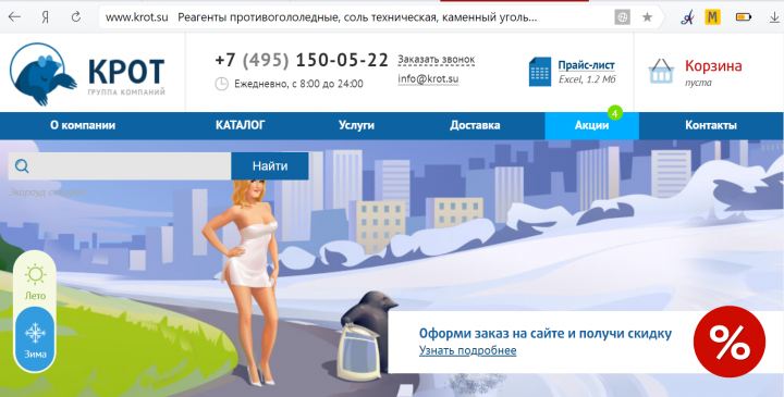 Продвижение сайта реагентов krot.su