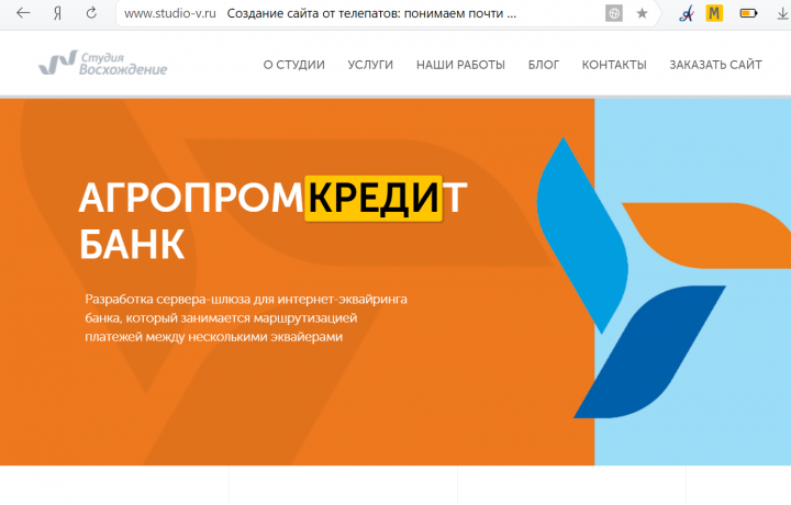 Кампания в Директе для studio-v.ru