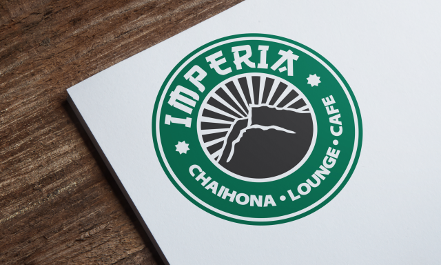 Вариант логотипа для сети кофеен IMPERIA