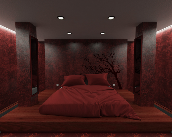 Red bedroom