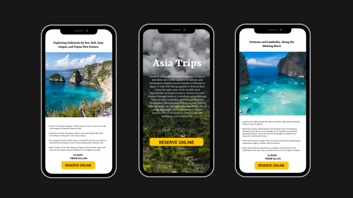 Мобильная адаптация Travel