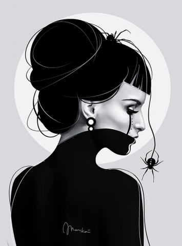 Phobias of spiders (Easy Hard Art style)