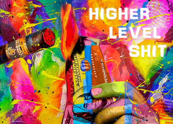 Higher level shit (рисунок для принта)
