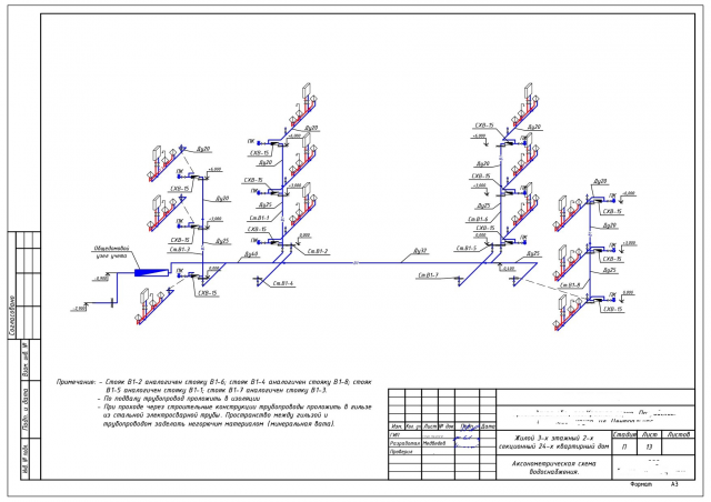 Водоснабжение 3-х этажного жилого дома