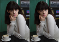 ретушь девушки, до-после