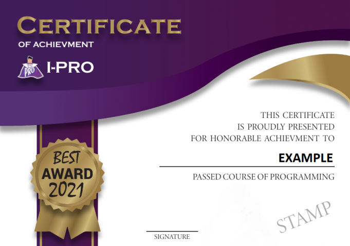 Certificate "i-pro"