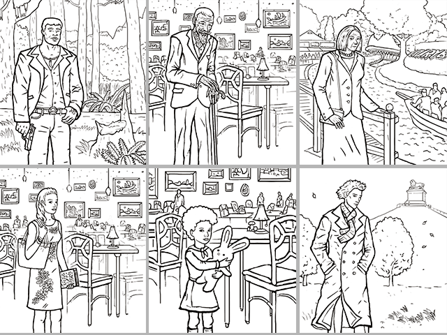 Персонажи в стиле лайн арт (line art)