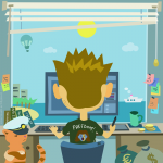 Фрилансер (flat illustration)