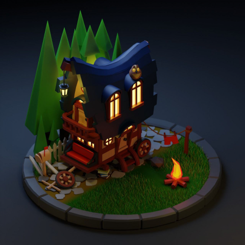Low poly house