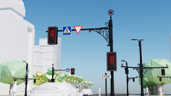 Концепт уличного светофора в Москве