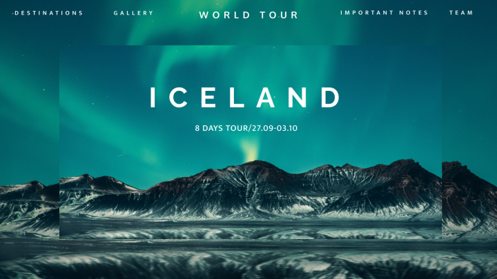 Лендинг для тура в Исландию