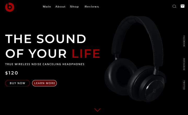 Редизайн для сайта наушников Beats