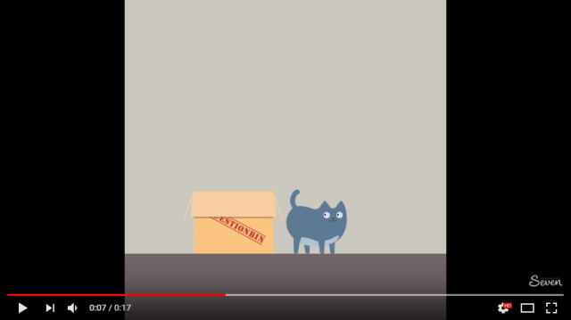 Анимация кота и коробки