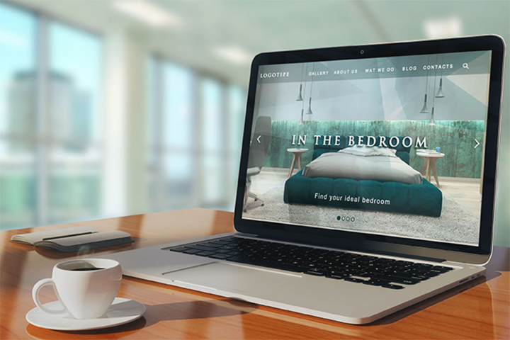 IN THE BEDROOM макет сайта мебели для спальни