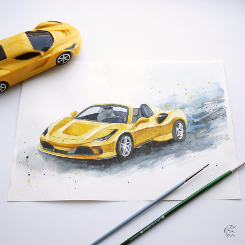 Ferrari акварелью