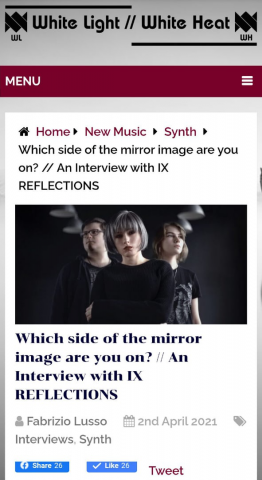 Интервью IX reflections для White Light//White Heat