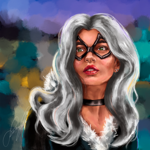 Чёрная кошка (digital art)