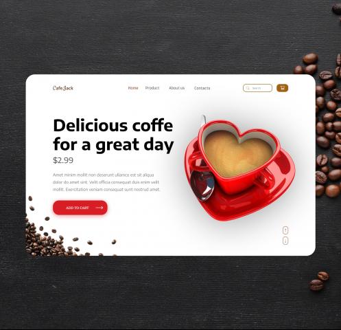 Концепт первого экрана COFFE