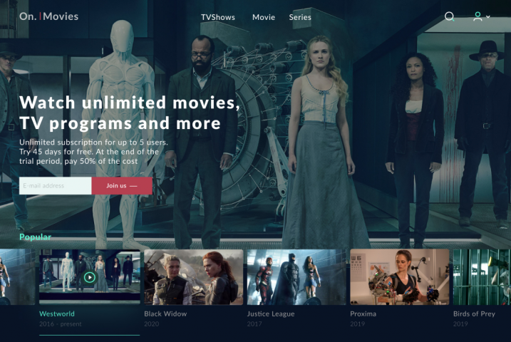 Дизайн для онлайн-кинотеатра