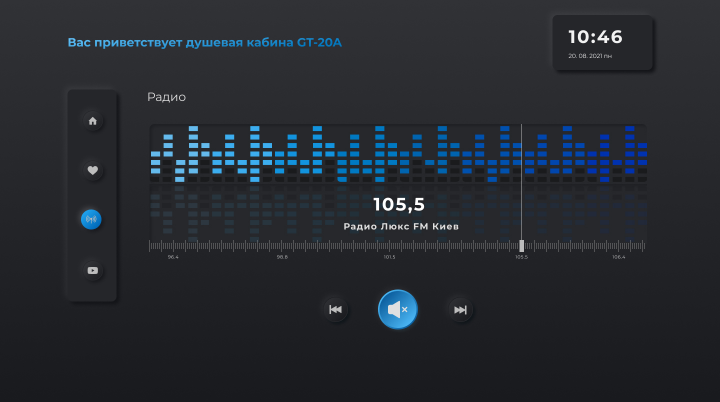 Дизайн интерфейса для душевой кабины