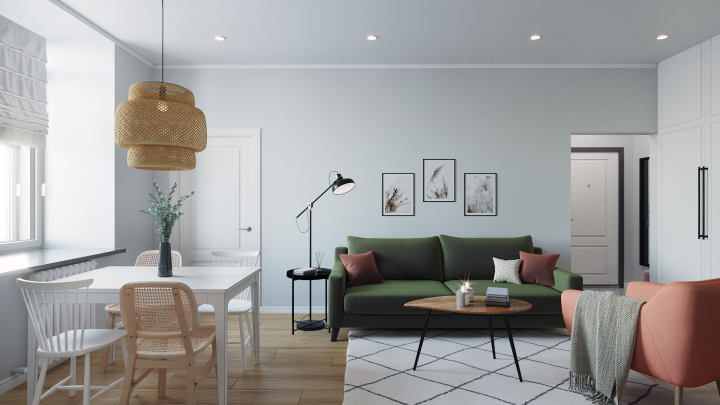 Гостиная из проекта квартиры в Сокольниках