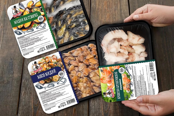 Серия этикеток для морской продукции