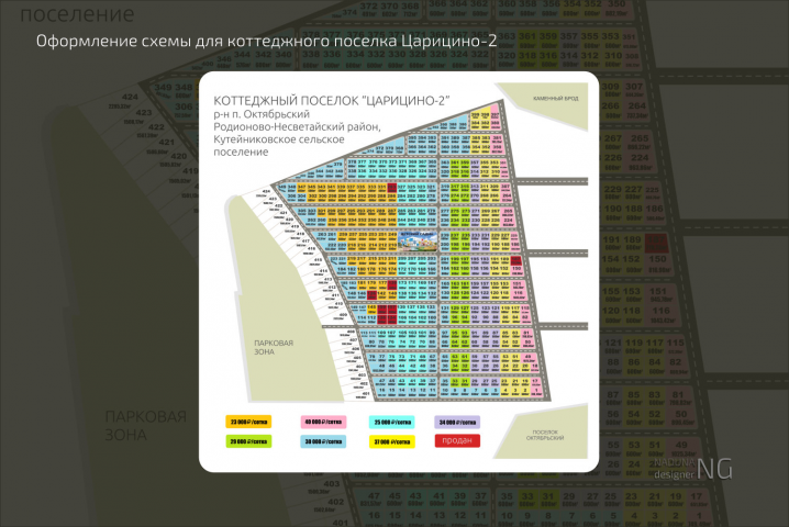 Оформление схемы для коттеджного поселка Царицино-2