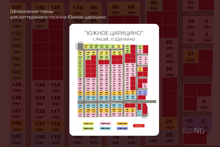Оформление схемы для коттеджного поселка Южное царицино