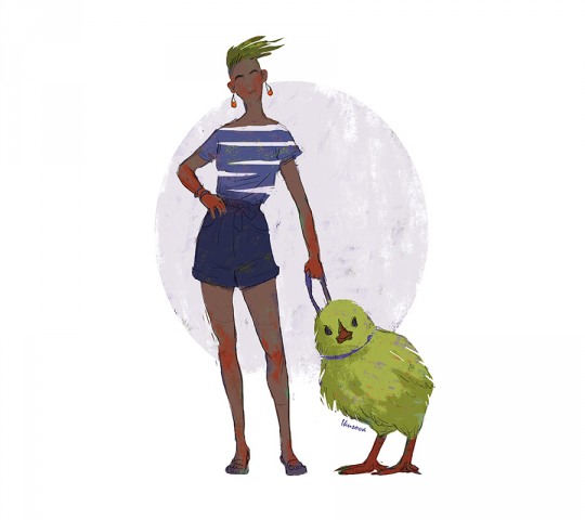 Девушка с домашним животным