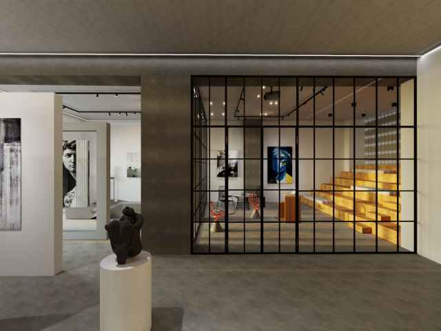 3d визуализация интерьера общественного помещения