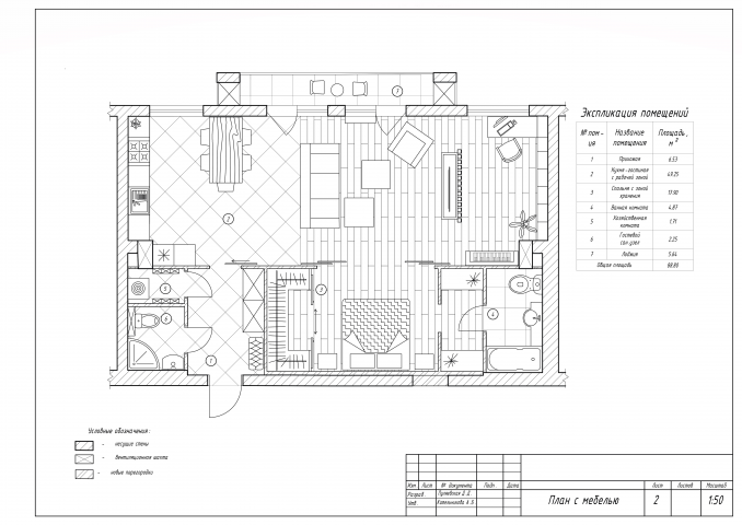 План расстановки мебели с полом