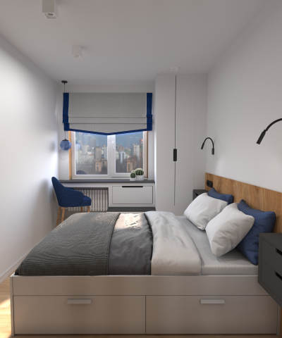 Визуализация спальня студия