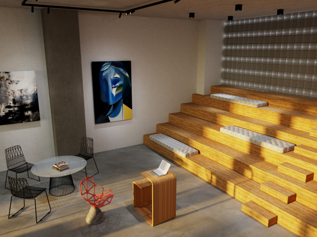 3d визуализация интерьера общественного помещения