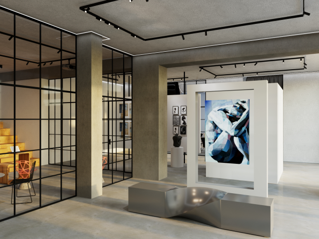 3d визуализация интерьера общественного помещения