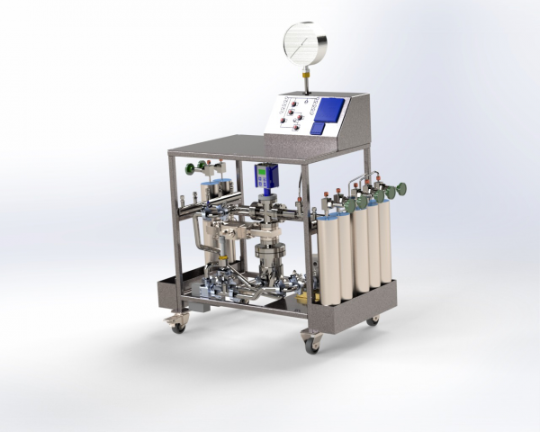 Вакуумная установка для заполнения чистых газов.