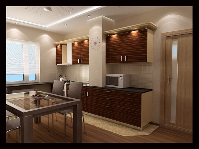 Интерьер 2-х комнатной квартиры с перепланировкой (кухня-столова