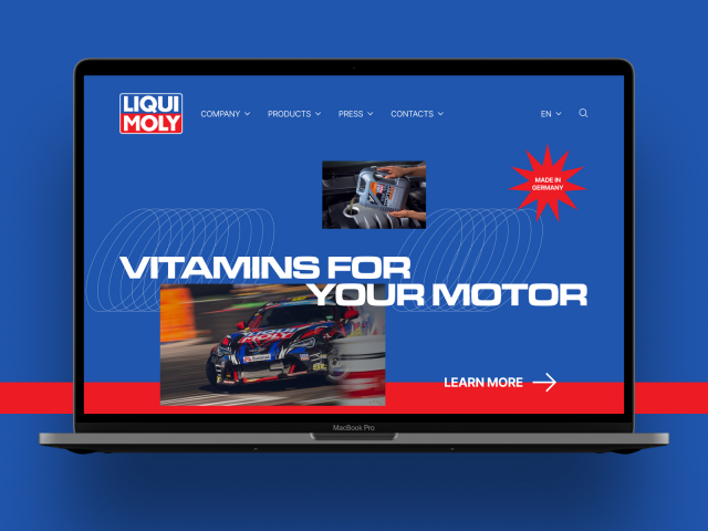Редизайн главной страница сайт LIQUI MOLY