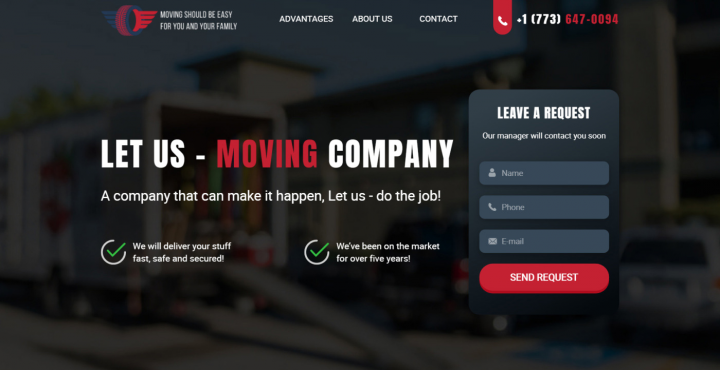 Верстка "Moving"