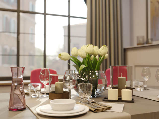 Modern kitchen-dining room