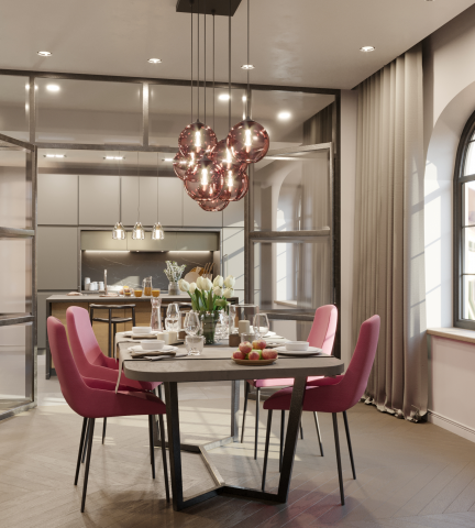Modern kitchen-dining room