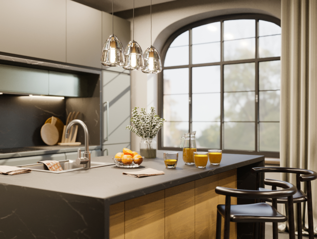 Modern kitchen-dining room