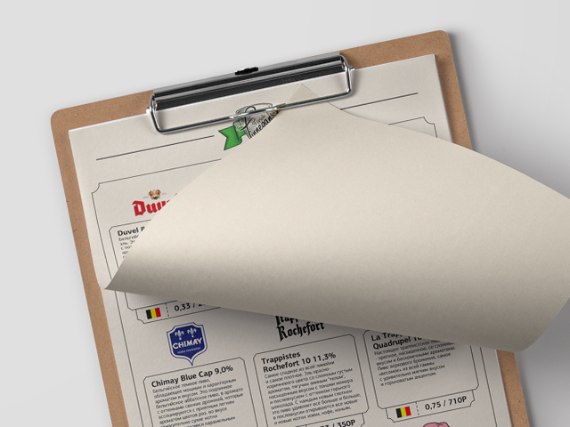 Меню для Finnegans