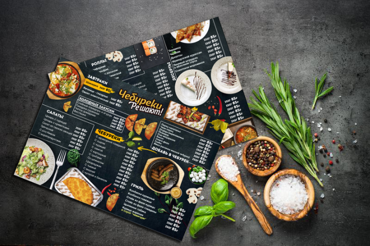 Верстка меню для ресторана "Чебуреки решают"