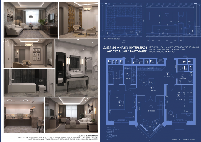 Дизайн жилых интерьеров в ЖК Флотилия