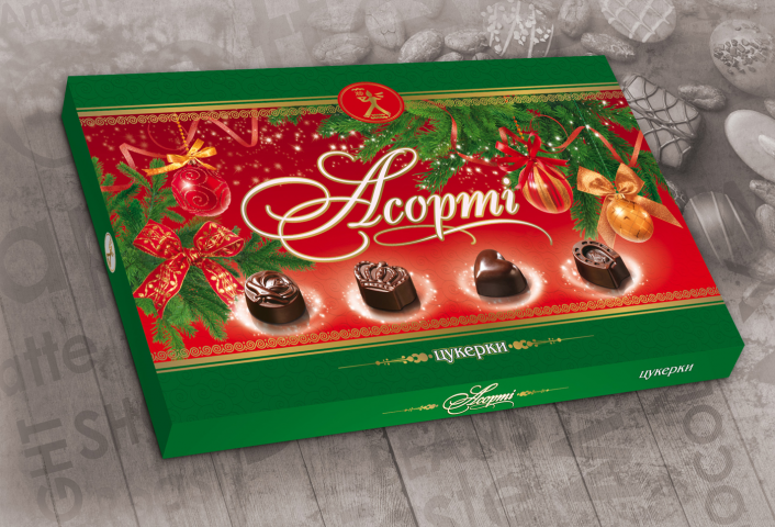 Коробка для конфет "Ассорти" Новый год