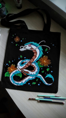 Роспись шоппера акрилом