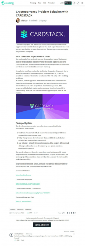 Cryptocurrency Problem Solution with CARDSTACK