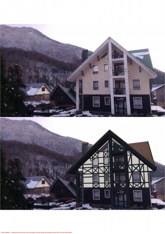 Обработка фасада отеля